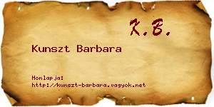 Kunszt Barbara névjegykártya