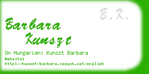 barbara kunszt business card